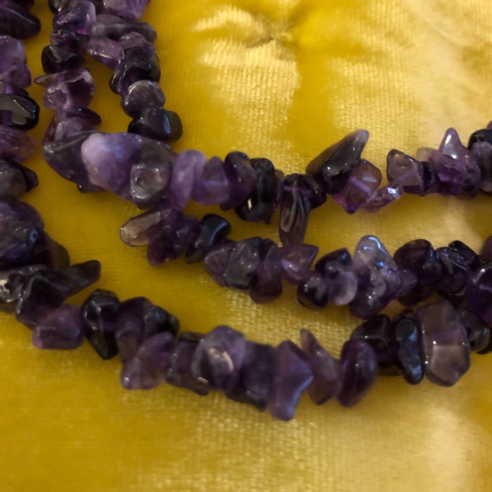 Nwot 3 Strand Amethyst Necklace - image 2
